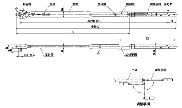 日本东日脱跳式扭力扳手尺寸图4 